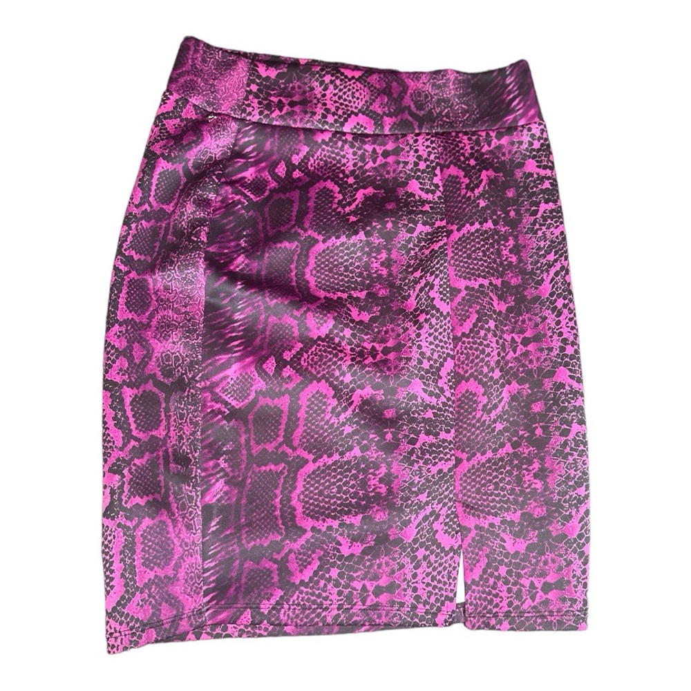 Perfect Pink and Black Snake Print Pencil Skirt - Size L